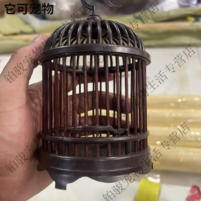 新款蝈蝈蛐蛐笼子手工防竹制蝈蝈精品笼鸣塑料虫鸣鸣虫圆顶 一个黑色大圆 京东折扣/优惠券