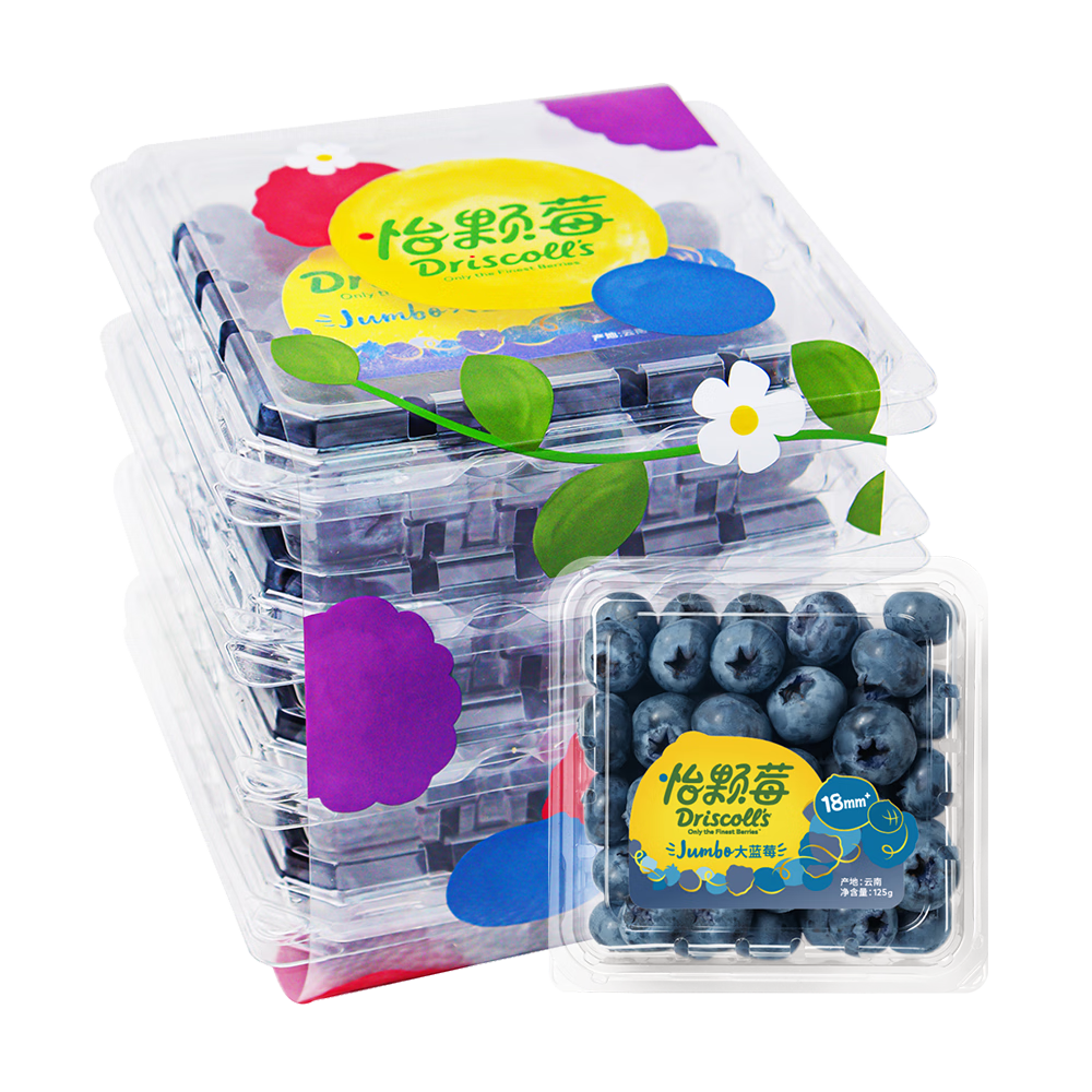 ����ݮ Driscoll's ������ݮ Jumbo��� 18mm+ 4��װ Լ125g/�� 69.9Ԫ