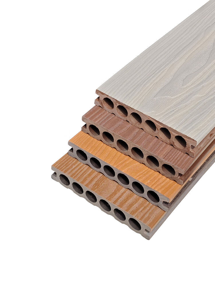 溥畔户外塑木地板批发三代共挤塑木板自铺室外庭院栈道防腐木 混柚色可定尺生产 1