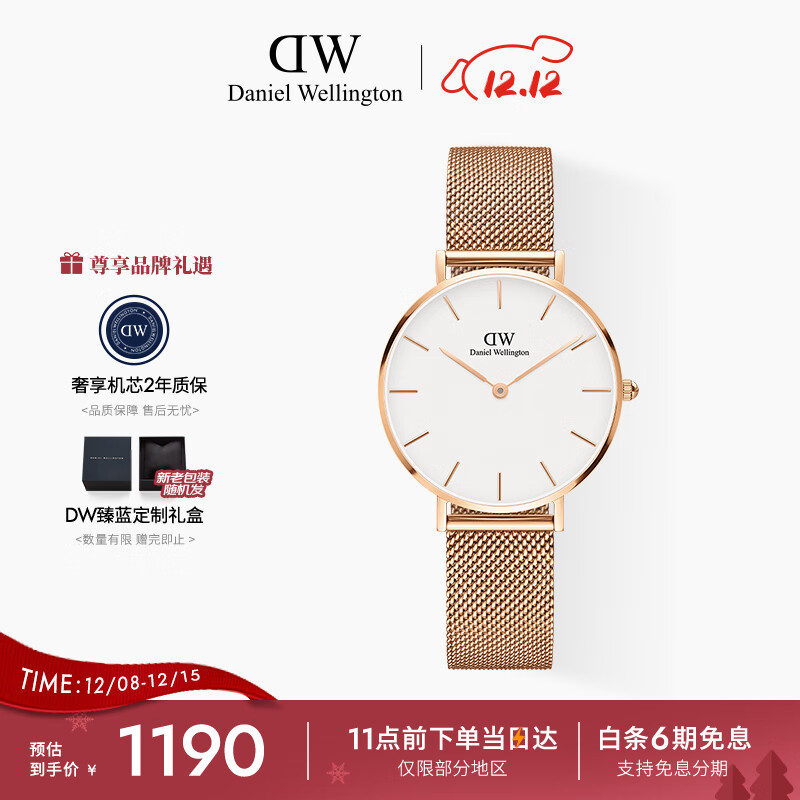丹尼尔惠灵顿（DanielWellington）DW手表女表 简约女士手表 时尚欧美表送女友节日礼物DW00100163
