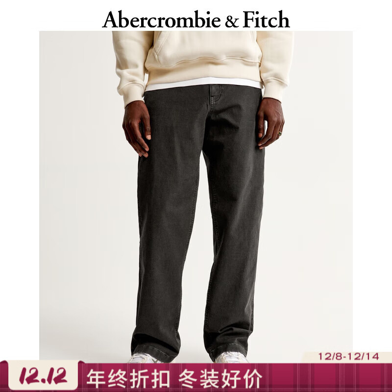Abercrombie & Fitch男装春秋美式复古潮流百搭宽松工装休闲裤130-3066 黑色 31 /30 (175/78A)