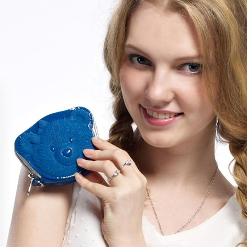 ADAMO蝴蝶熊手拿包迷你化妆包儿童零钱包耳机车钥匙小包包3D立体包包 深蓝色 京东折扣/优惠券