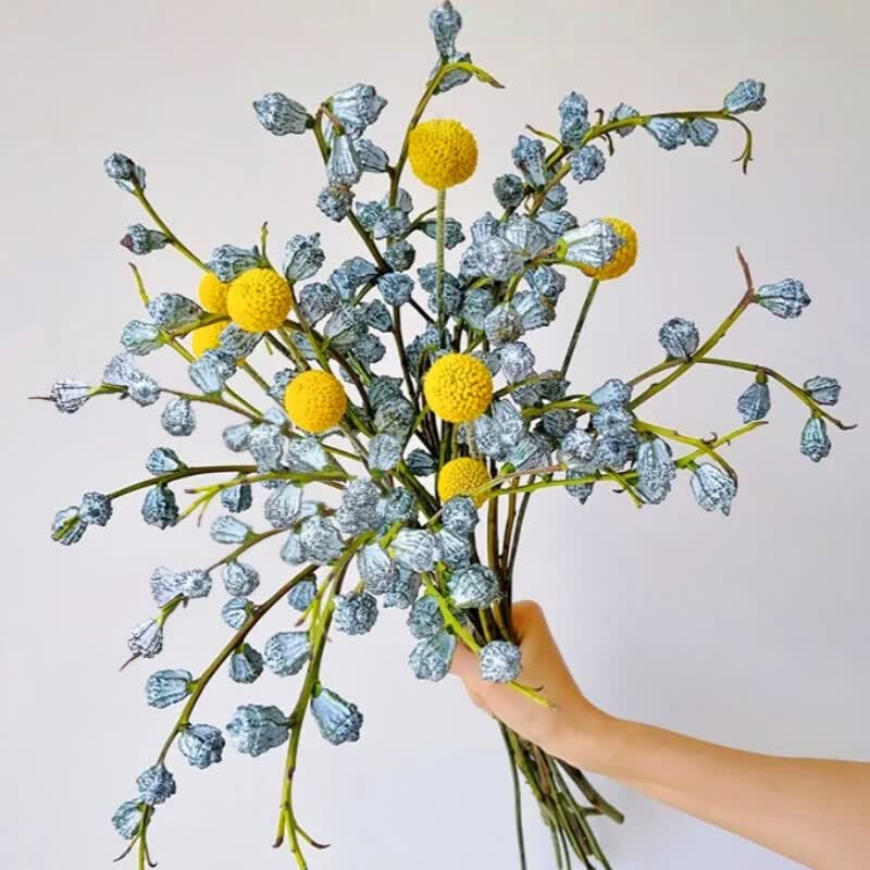 临雅钻石尤加利果水养绿植鲜切鲜花水培植物2扎+6枝黄金球源头直发