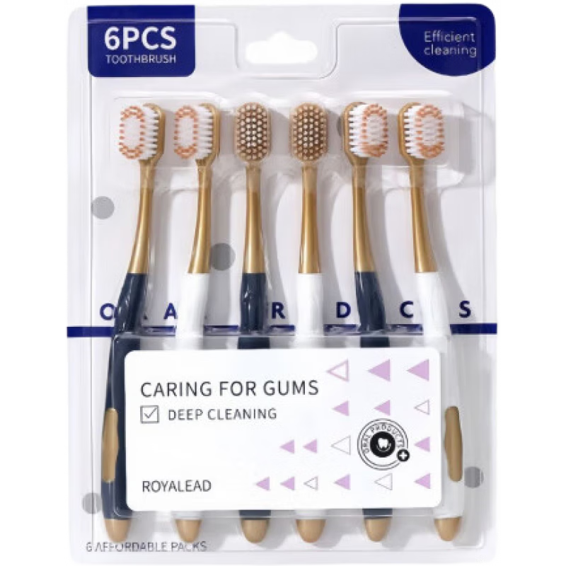 平替宽头牙刷软毛密丝柔软高密家用深层清洁口腔母婴适用 6支装【75克】两板12支