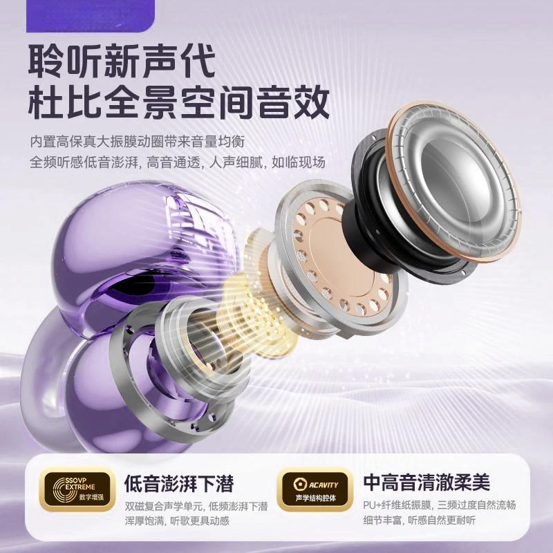 金声动音女式专用蓝牙耳机运动通话手机电脑通用配饰精致耳夹式开放长续航真无线耳机苹果安卓鸿蒙小米VIVO 黑色 带饰品