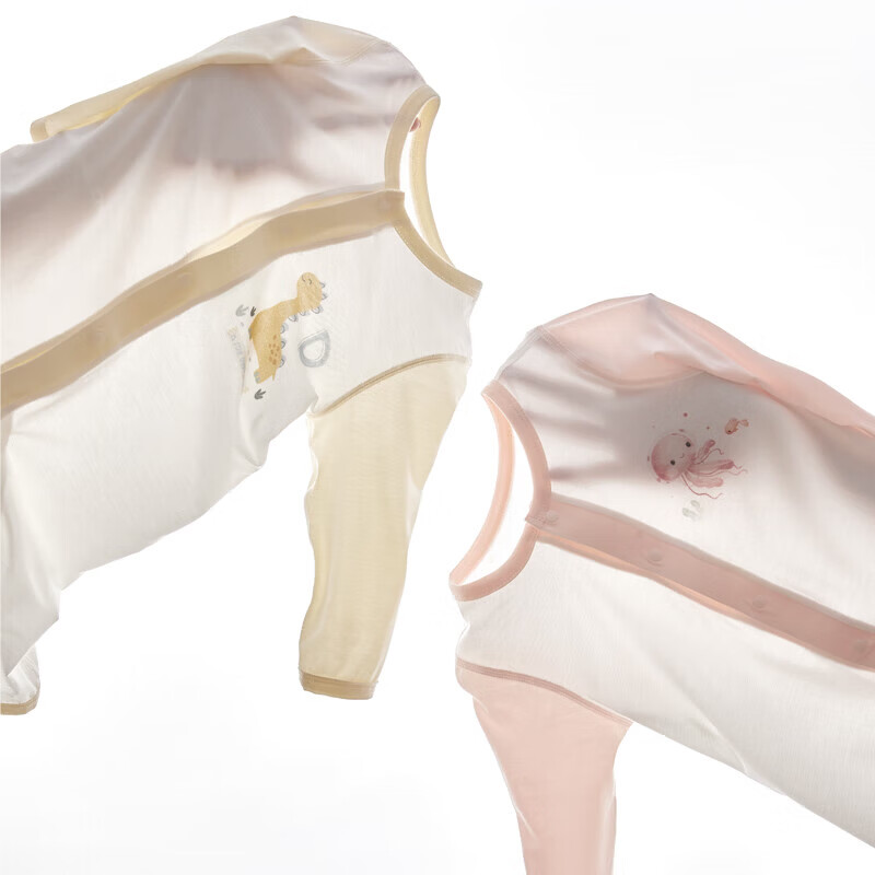 贝肽斯婴儿连体衣爬服新生幼儿衣服长袖男女宝宝睡衣空调服 长颈鹿-D 80cm