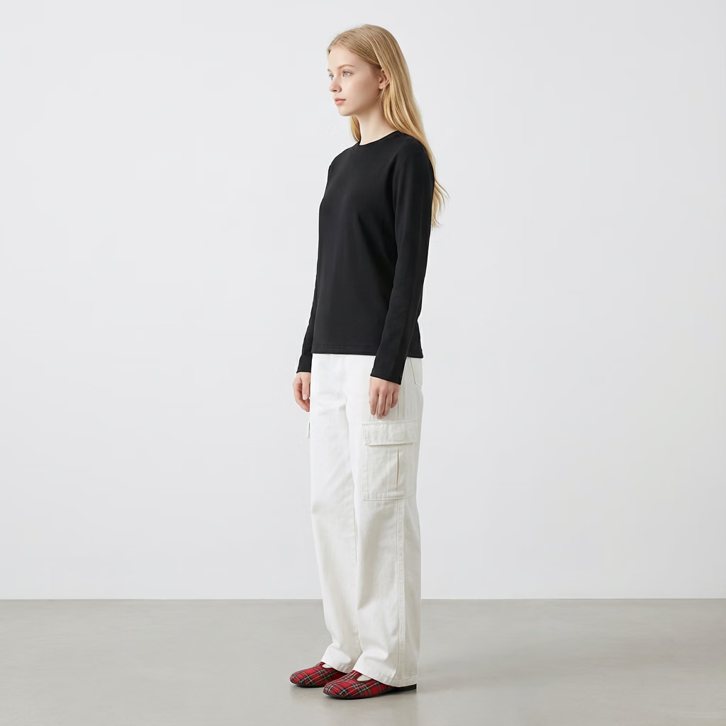 H 2000【鹦鹉梨严选】 2025年秋冬情侣休闲保暖三防鹅绒长袖T恤D5W40900 白色 M 推荐105-120斤