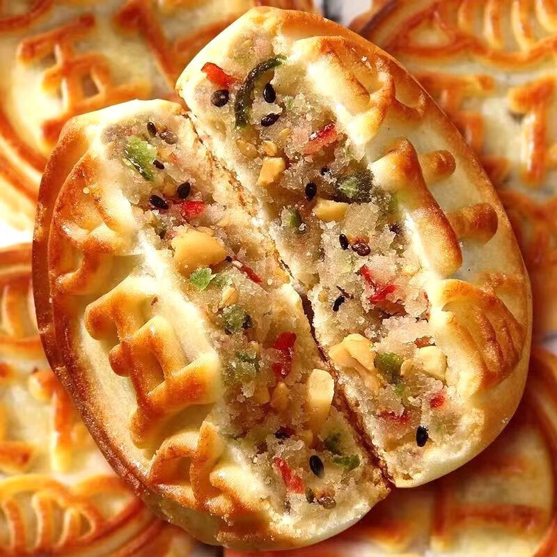 蕴召东北特产老式月饼散装多口味老五仁黑芝麻双酥凤梨青红丝 大伍仁