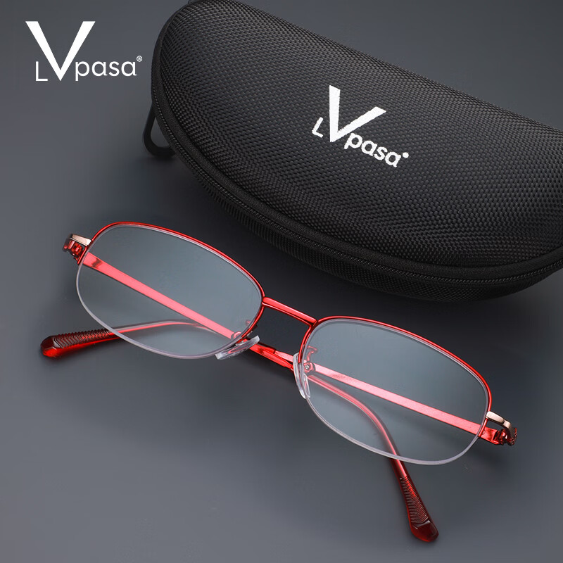 LVPASA老花镜时尚年轻女超轻型老人减龄洋气新款中老年人超轻时尚老花镜 350度防蓝光镜片【建议70-74岁】 赠送眼镜盒+镜布