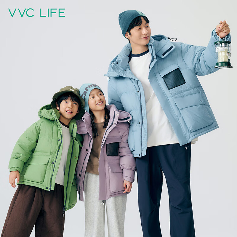 VVCLife羽绒服男女款2025冬季休闲百搭面包服外套 蓝色 S