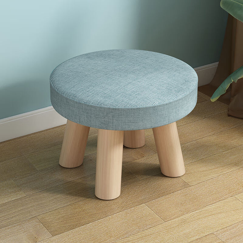 木匠印记凳子家用实木圆矮凳时尚小板凳客厅沙发凳宝宝蘑菇凳 【圆形