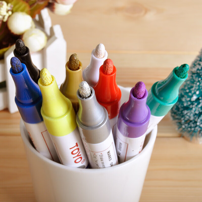 东洋【甄选厂家】SA101中字油漆笔 记号笔 补漆笔广告签名笔 红色