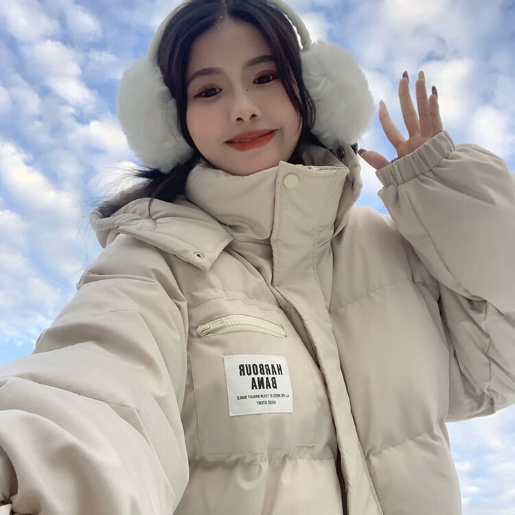 翊尚美棉服女冬季新款小个子短款加厚面包服宽松休闲保暖羽绒棉袄外套女 粉色 【保暖御寒不跑棉】 XL 【推荐145-168斤】