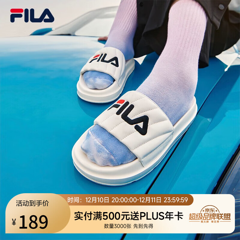 FILA 斐乐女鞋运动拖鞋夏季厚底沙滩鞋休闲鞋DRIFTER商场同款 奶白-GD 37.5