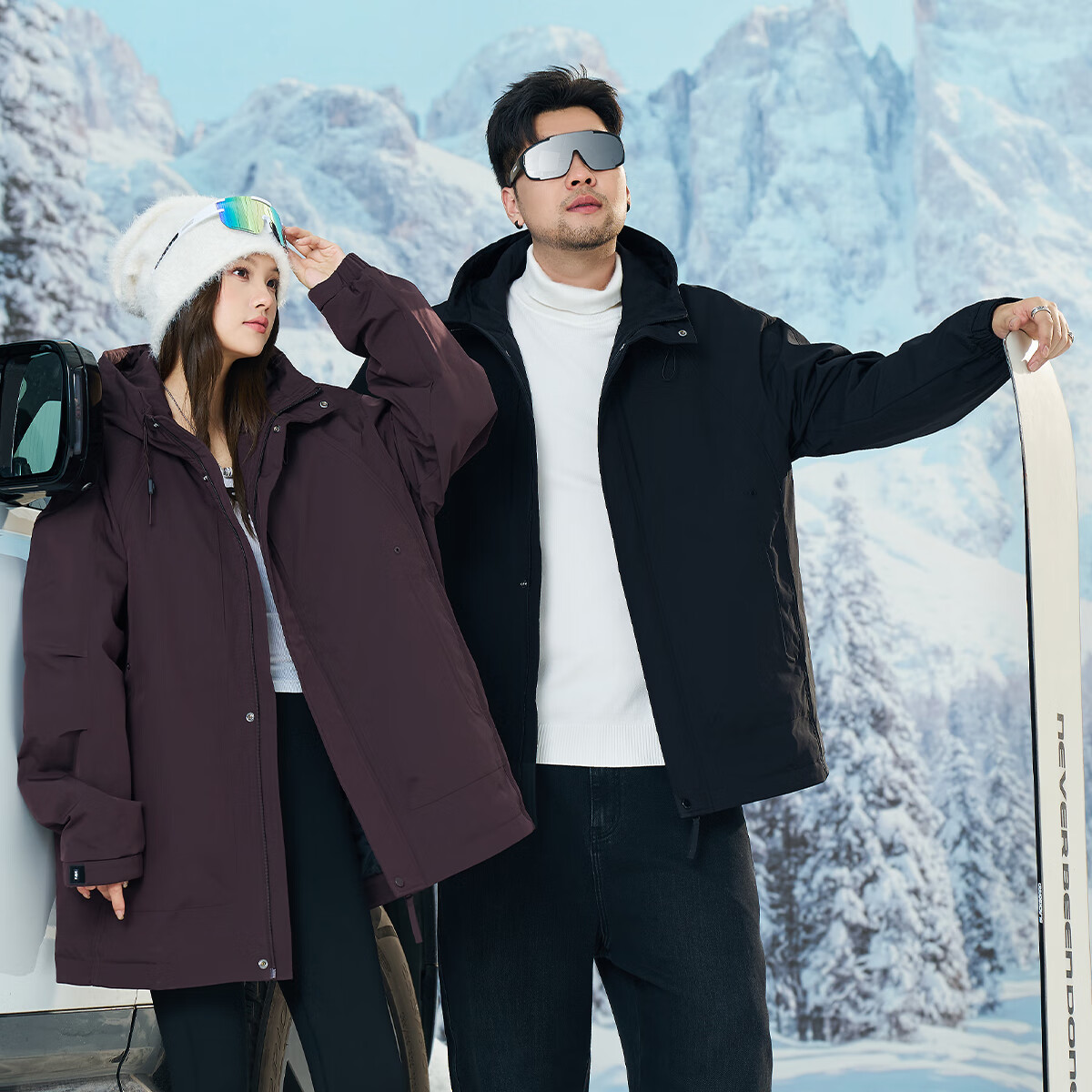 黑劲大码男装连帽棉衣2025年冬季新款防风夹棉保暖棉服胖子男外套 紫色 6XL 260-280斤