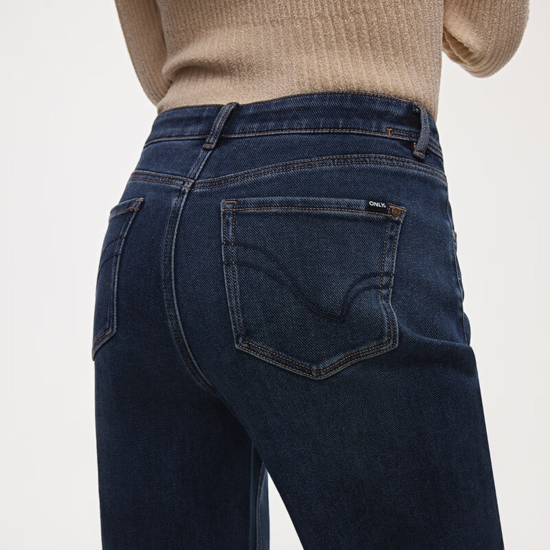 ONLY2026春季新款复古磨白水洗高腰喇叭裤牛仔裤女|126132138 J0B蓝灰牛仔 S S裤长减短