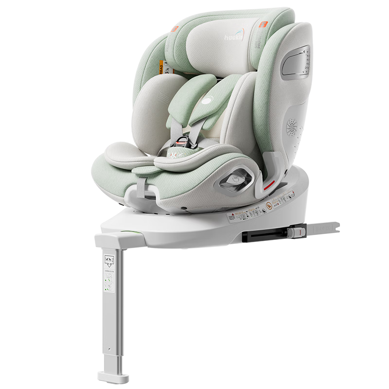 Heekin引領(lǐng)者兒童安全座椅汽車用0-12歲嬰兒寶寶車載可坐躺智能通風(fēng)加熱 青提綠-基礎(chǔ)版(無智能+單手旋轉(zhuǎn))