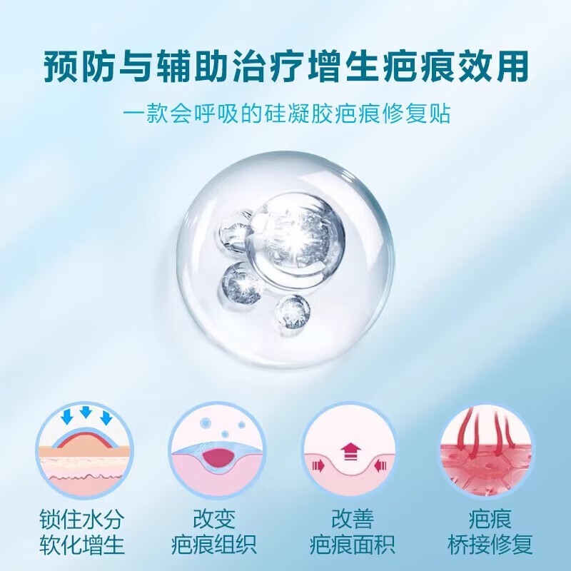 葵花 防增生疤痕贴疤痕增生凸起去除疙瘩止痒烫伤去疤恢复贴缝针术后 单盒【3贴】贴型