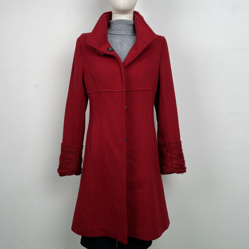 撤柜羊毛呢大衣中长款秋冬设计师多色多款收腰 黑色(02) L