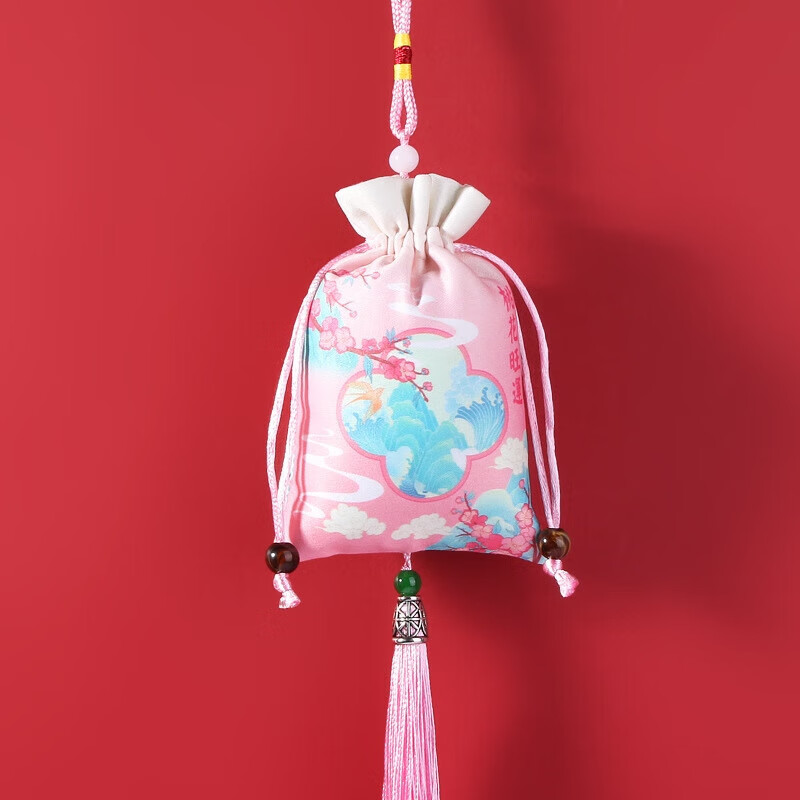 古风香囊端午节香包荷包汽车挂件首饰袋祈福福袋汉服随身配饰 湖蓝万事顺利 空袋配薰衣草香粉