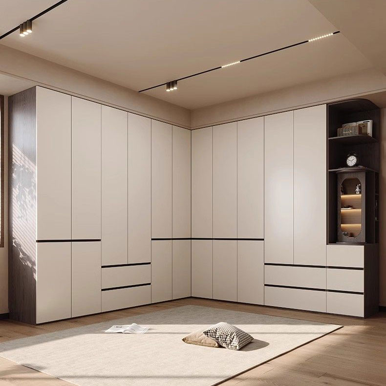 宜美芬 EMAYFUN实木ENF级定制衣柜家用卧室储物奶油风一门到顶平开门简约大衣橱 0.9*0.9配套转角柜【2.4米高】【18MM孕婴ENF级实木】