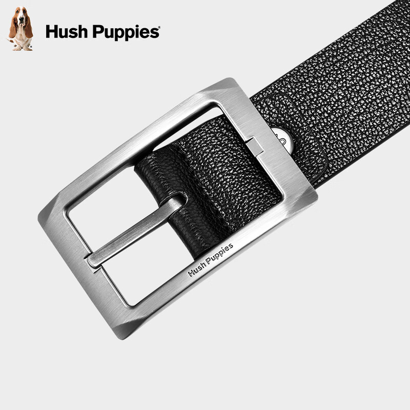 暇步士（Hush Puppies）皮带男针扣男士腰带优质荔枝纹牛皮休闲百搭裤带圣诞礼物送男友