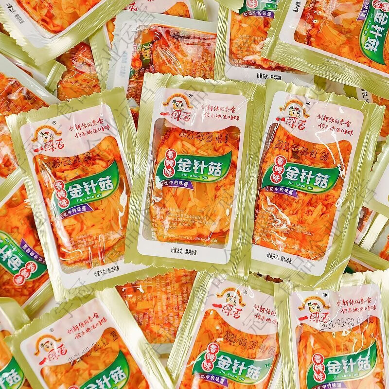金针菇500g独立小包装香辣即食下饭菜麻辣素食休闲零食小吃 金针菇500g