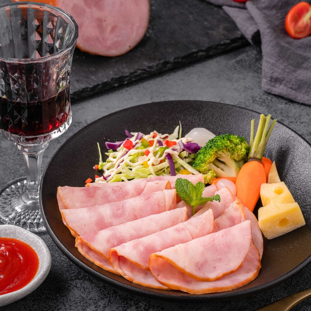 ISU烟熏圆火腿即食火腿片三明治火腿早餐肉早餐三明治烟熏即食200g 烟熏圆火腿200g*6包