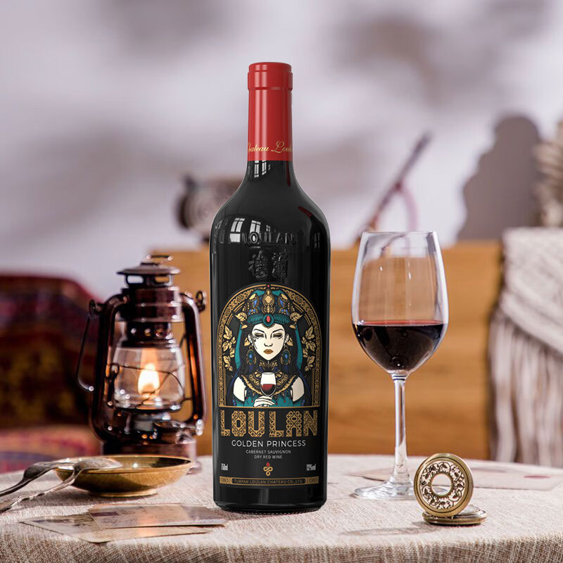 樓蘭酒庄 黄金王朝公主赤霞珠干红葡萄酒 新疆国产红酒 高级新款整箱 750ml*6瓶整箱装