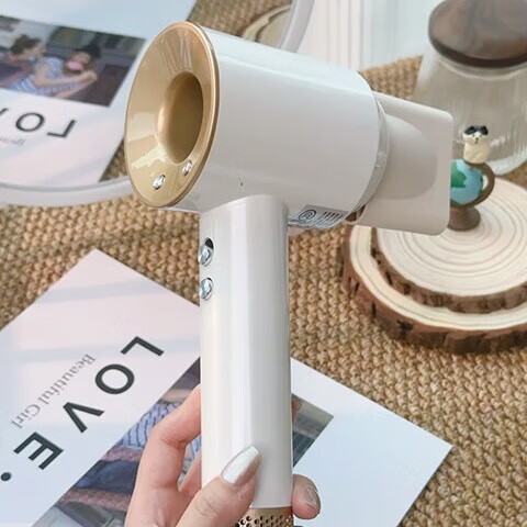 梵梦徕芬【十年质保 | 国家3C认证】高速吹风机大功率中空无叶负离子家用速干护发大风力电吹风筒 实用礼物 陶瓷白-五风嘴【磁吸支架】 50亿护发负离子 | 线长1.7米 | 顶配礼盒装