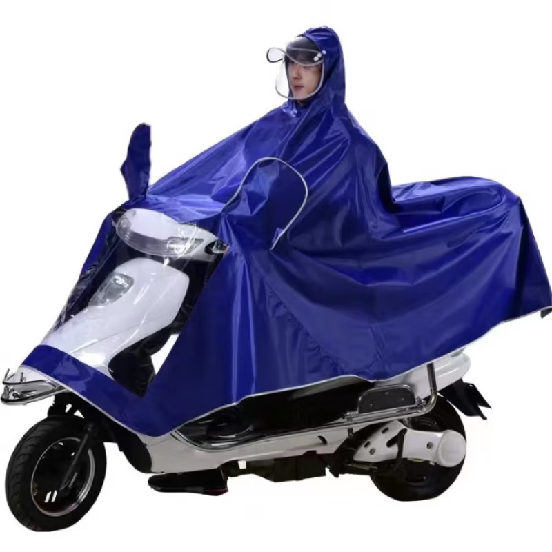 【严选好物】电动车雨衣摩托车单人雨披双人加大加厚成人骑行防暴 单人//双帽檐视线更清晰丨蓝色 大码款