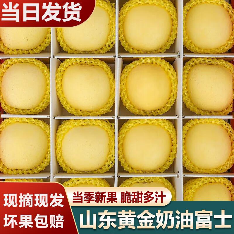 译优农山东烟台奶油富士苹果水果新鲜牛奶黄金苹果时令当季生鲜丑苹果 9斤果王【特选装85mm+】净重8.5斤+