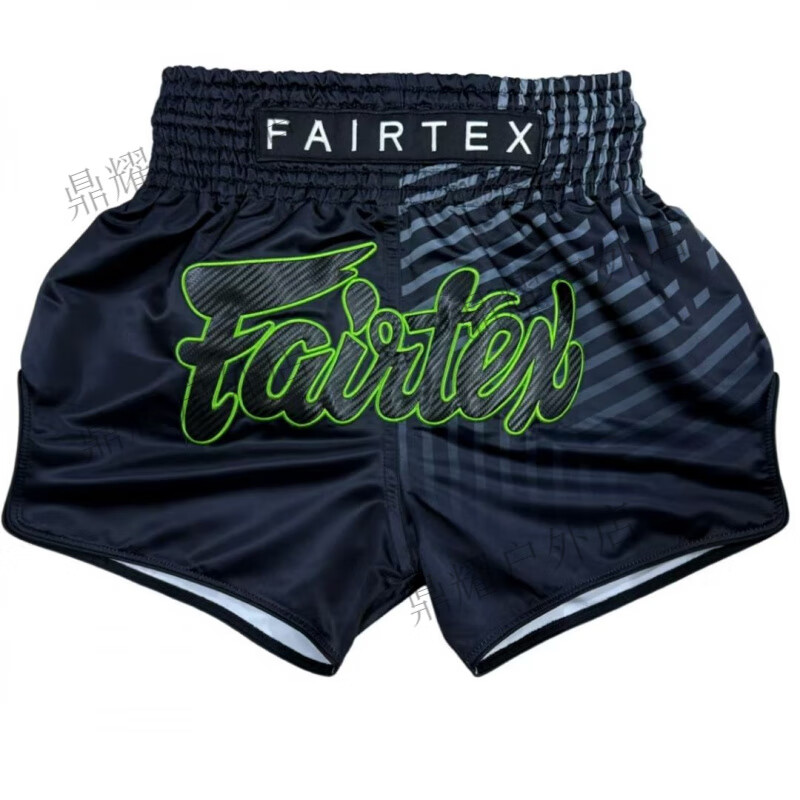 Fairtex格斗泰國泰拳短褲訓練服拳擊散打訓練服訓練服搏擊 黑色 S