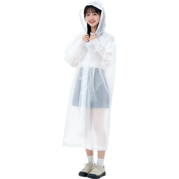 得力（deli）卡片雨衣男女便携防雨长款全身单人电动电瓶自行车户外儿童雨披 【成人通用款】透明-便携雨衣/反复使用