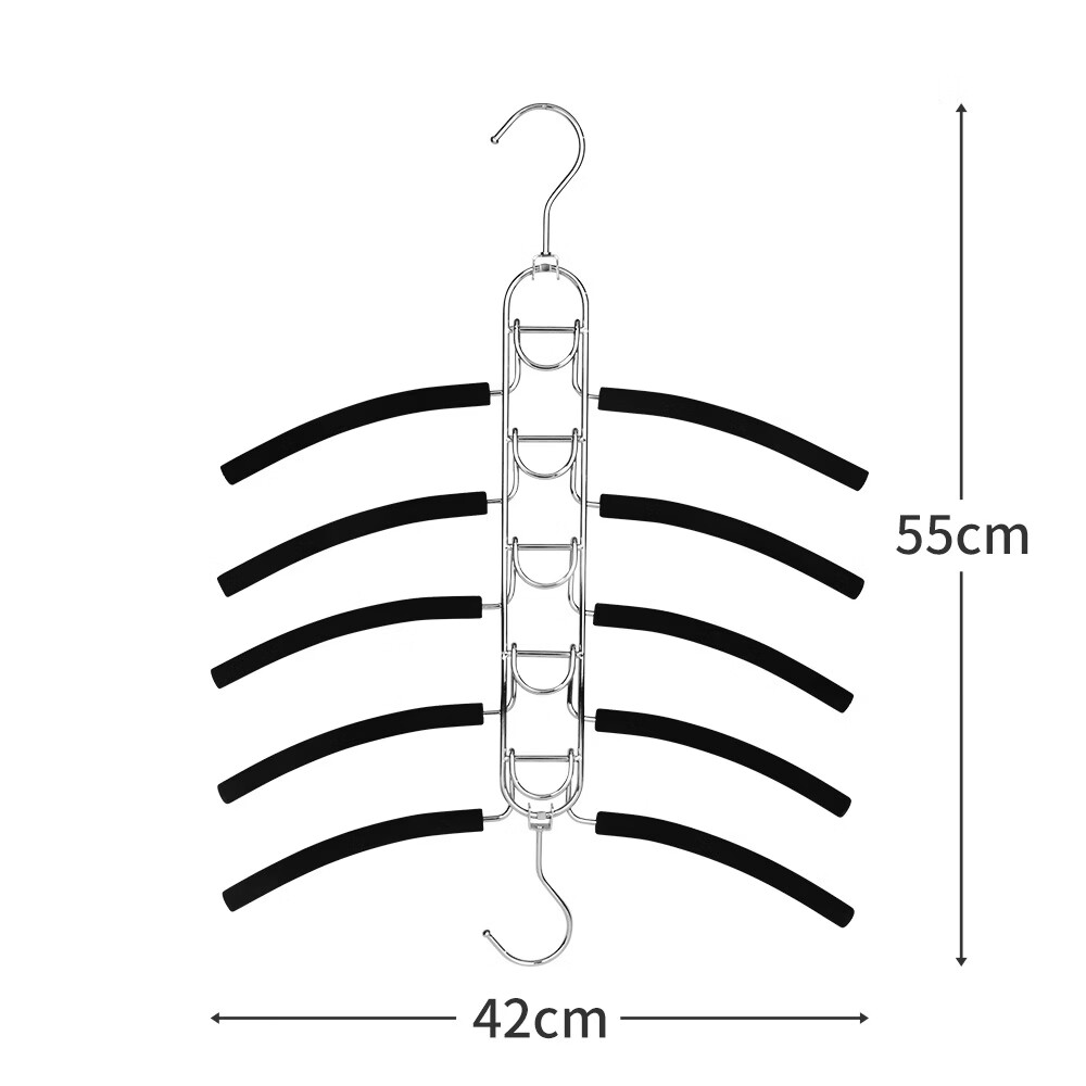 俏天下（Betterall）多功能魔術衣架批發(fā)多層防滑海綿家用衣服架衣柜收納神器可拆卸 可拆卸衣架5層