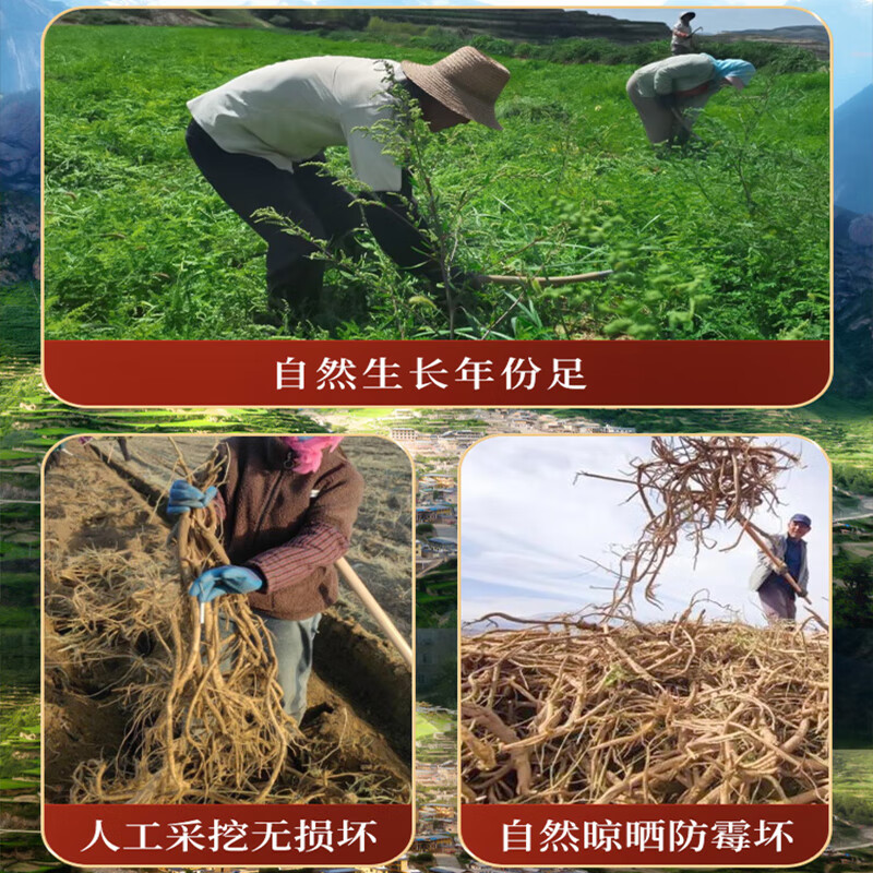 刀蔓 正宗甘肃黄芪岷县黄芪黄芪片斜切黄芪北芪泡茶泡水泡酒养生茶饮 80g*2袋