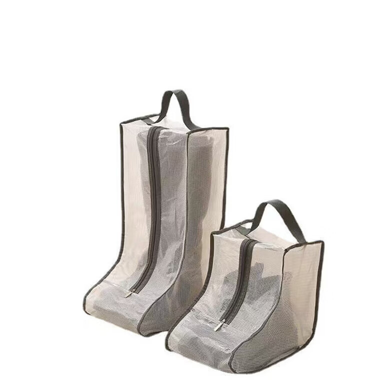鞋靴防尘袋旅行透明防尘鞋子防尘套防水便携手提靴子收纳袋鞋配件 长款