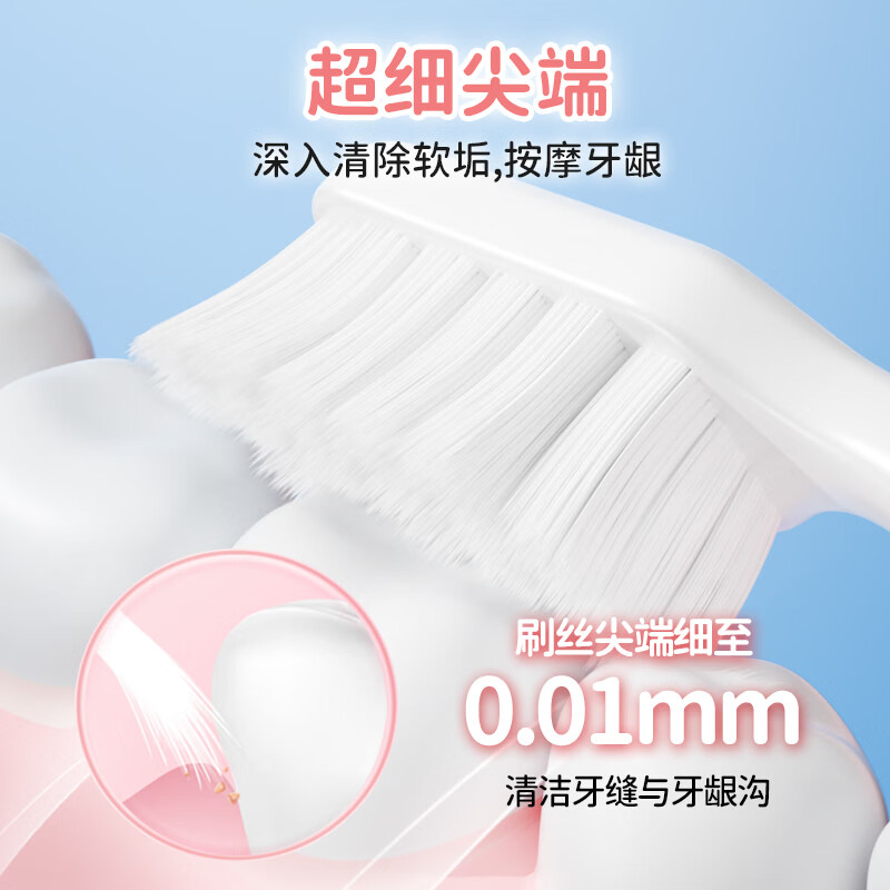 可洁可净大头宽头万毛软毛超软牙刷成人家用护龈清洁牙缝刷男女情侣牙刷 密柔护龈家用万毛 4支