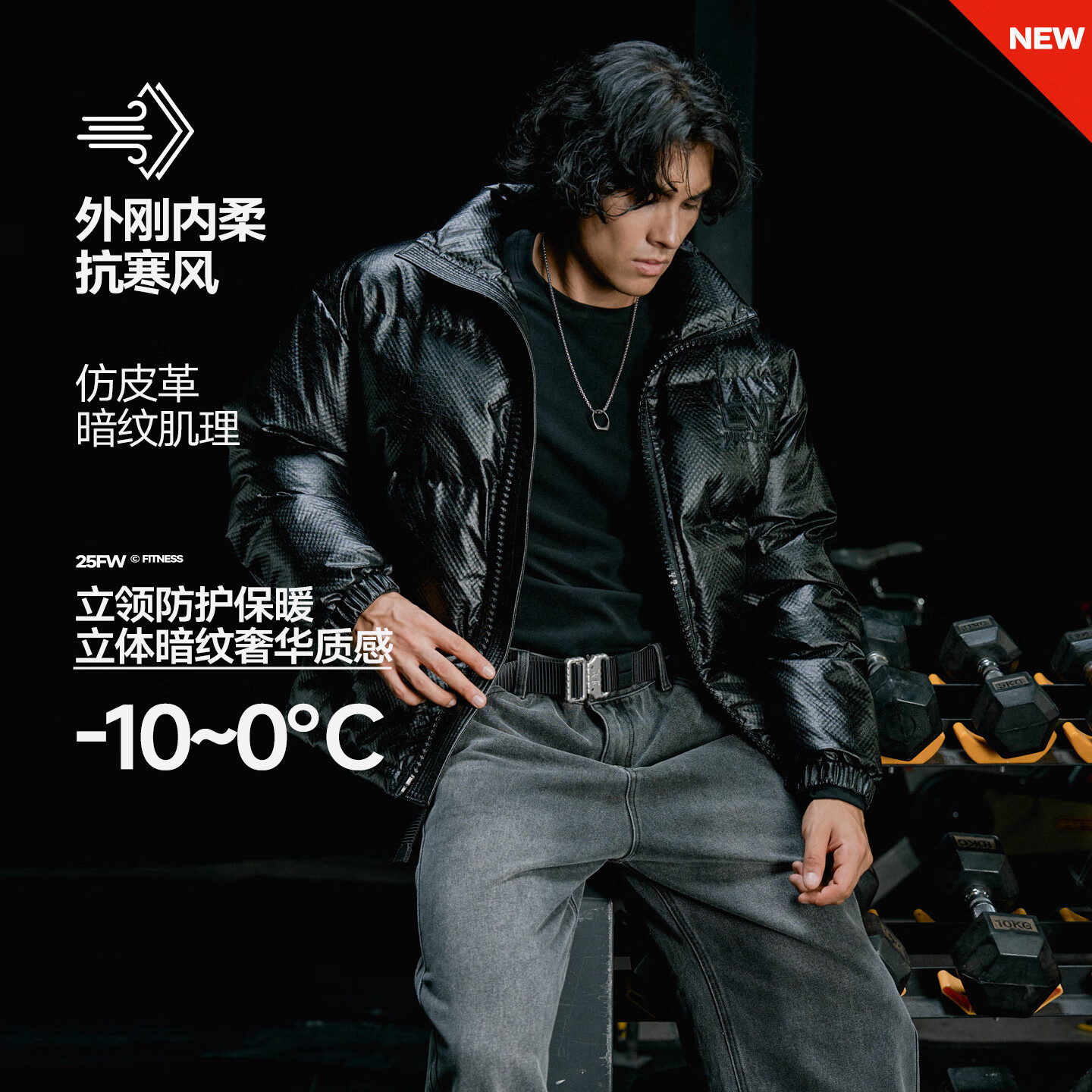 MUSCLE DOG肌肉狗 棉衣外套男2025新款美式高街复古休闲棉服训练保暖面包服 黑色 XL