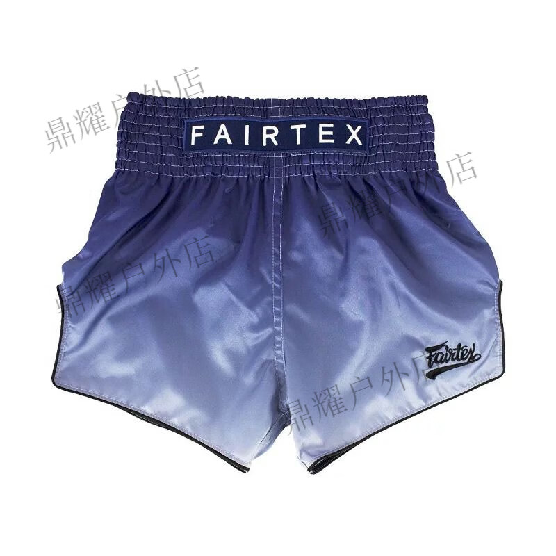 Fairtex菲泰泰拳短褲 拳擊散打搏擊訓(xùn)練褲 比賽短褲 新款格斗褲 漸變藍(lán) S
