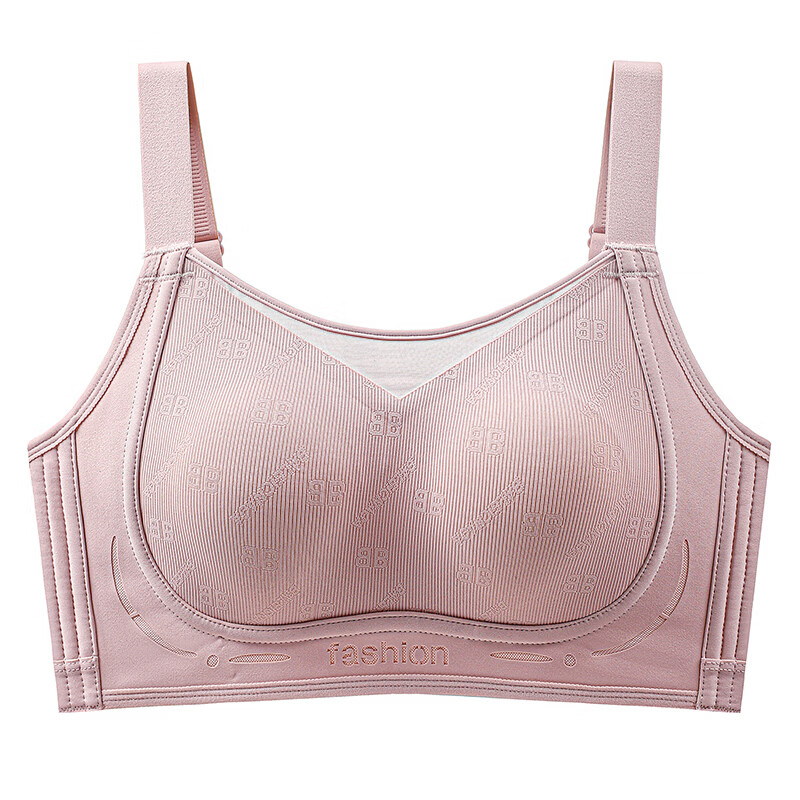 千奈美抹胸高侧比收副乳文胸薄杯大码透气内衣 玫瑰灰 80B CD