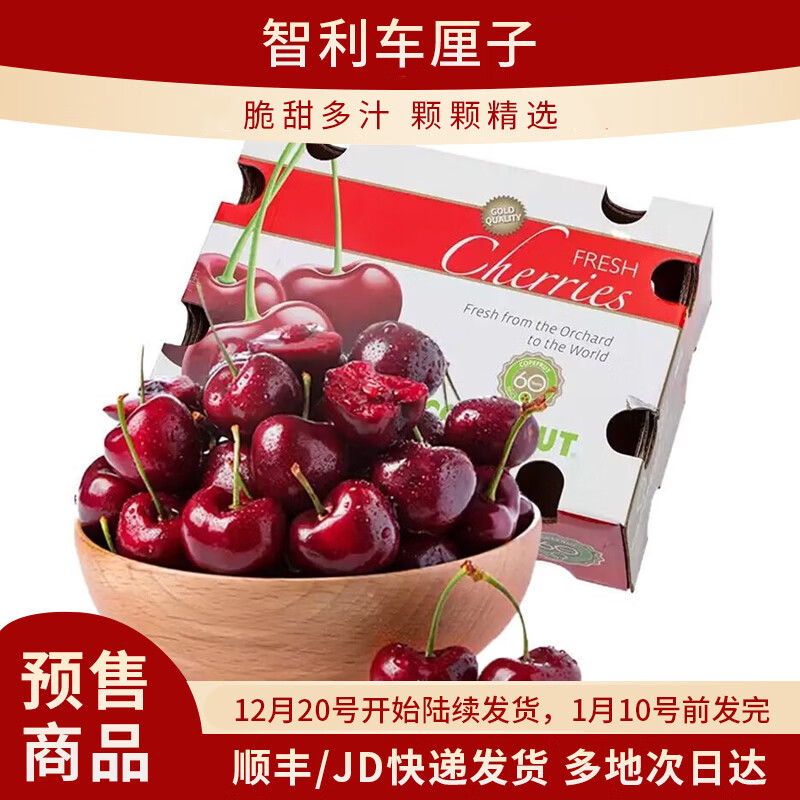 鲁禧海岸车厘子水果 樱桃 新鲜孕妇水果 智利进口水果礼盒 车厘子一箱5斤 4斤(净重)  丨家庭畅吃丨带箱5斤礼盒装 品质大果 J 单果26-28mm