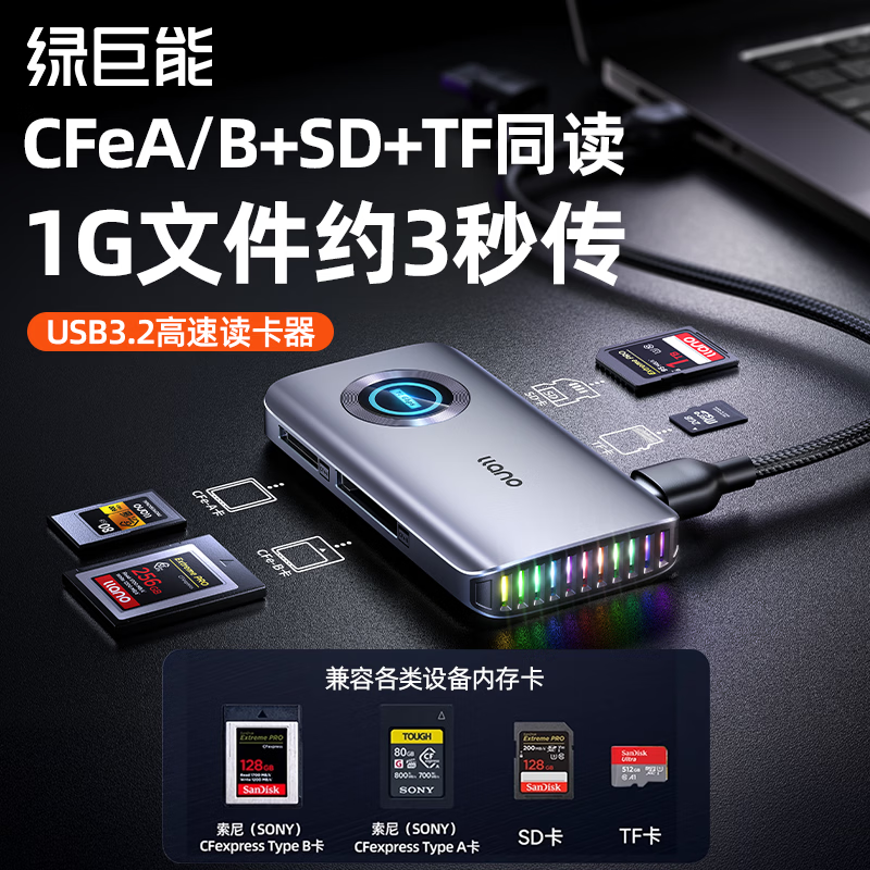 �̾��ܣ�llano��cfa/cfb������ USB/Type-C3.2���ٶ๦��SD/TF��֧�������������ֻ����˻�CFexpressA/B�ڴ濨