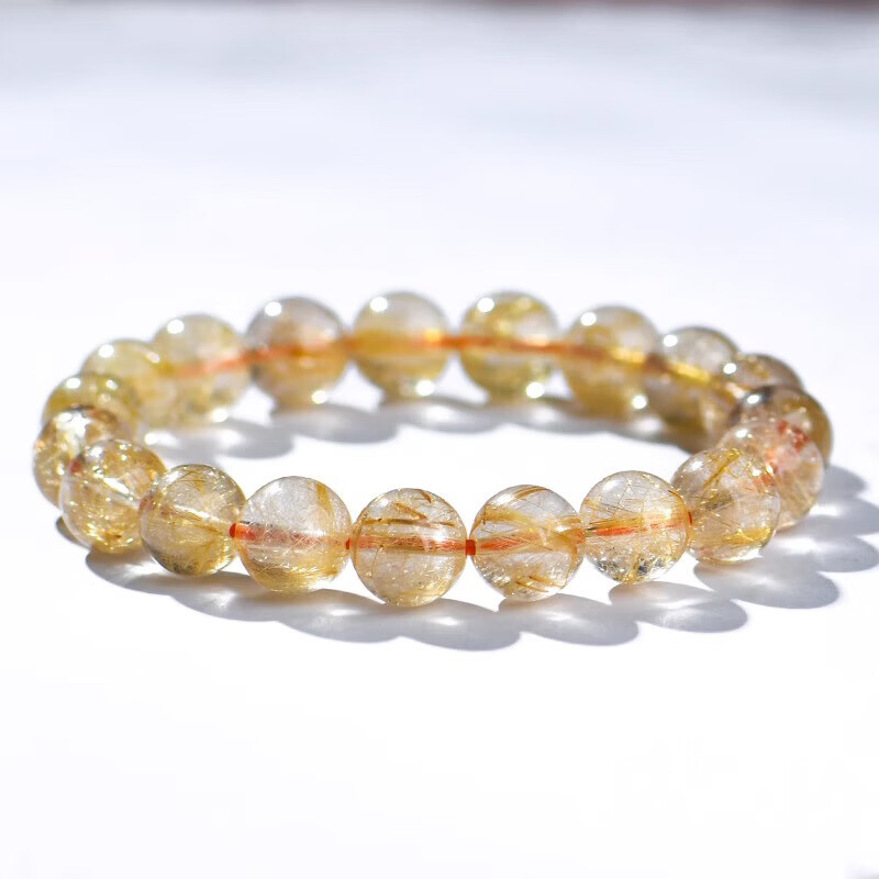 洛希曼收藏级天然巴西金发晶手链高端手串男女同款生日礼物送女友老婆 【珍藏级】8mm金发晶+证书