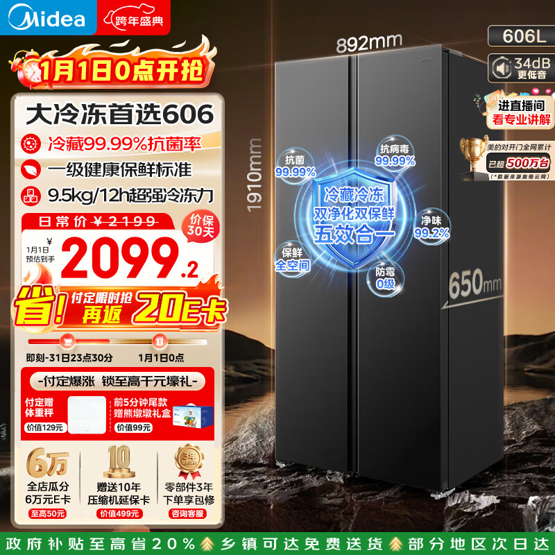 Midea/���� 606�� ˫���� ���� BCD-606WKPM(E)  2013.87Ԫ