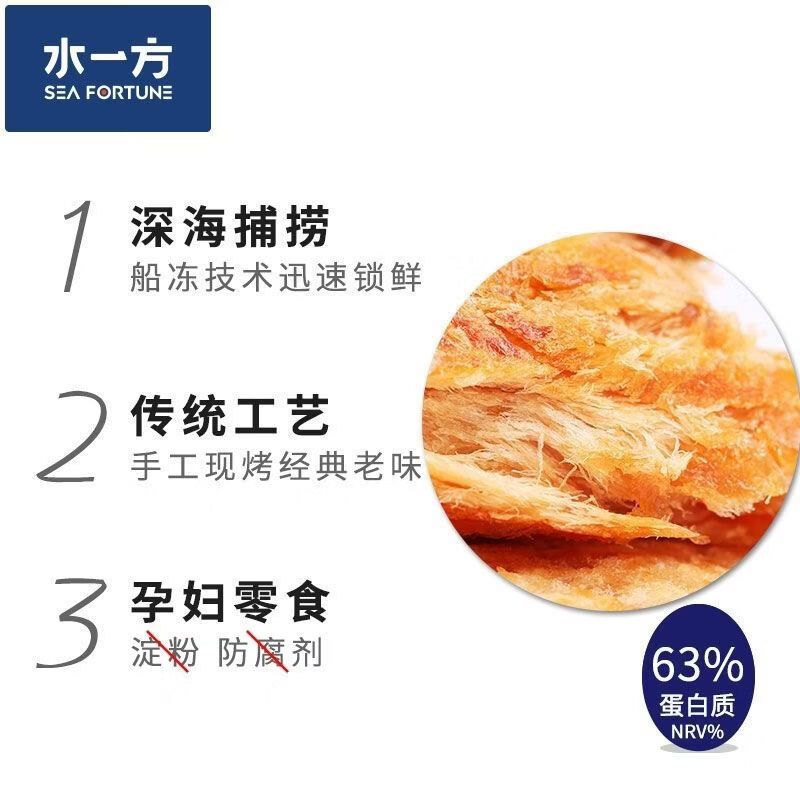 水一方新品烤鱼片现烤安康鱼片大连特产即食原味手撕小包装休闲零食 现烤安康鱼片80g-