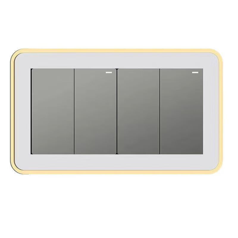 山头林村【优选直发】窄边轻奢亚克力开关贴开关套开关灯装饰套插座 金配白260*90