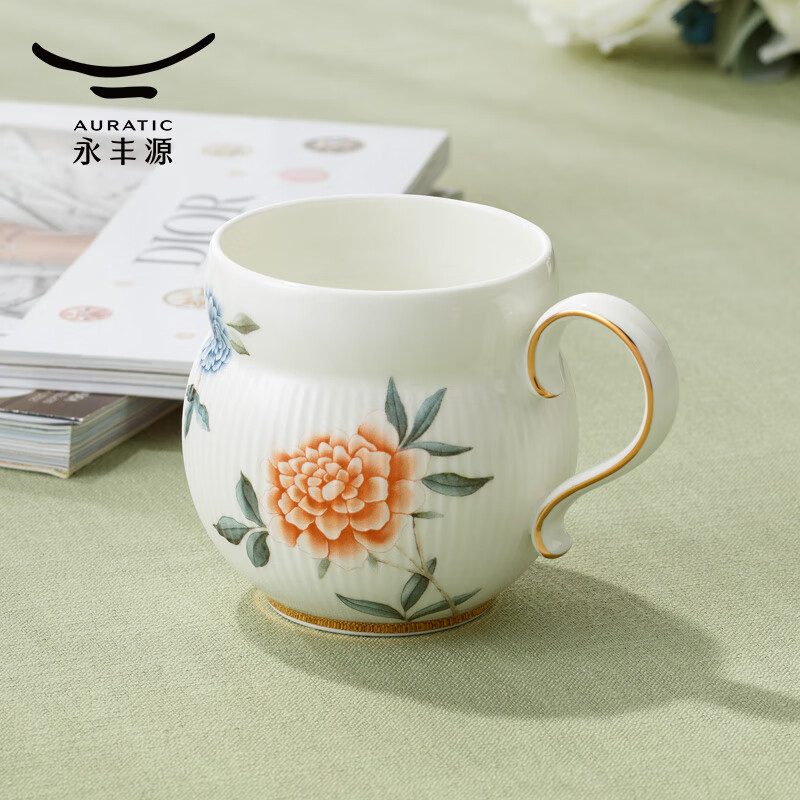 永丰源（auratic）月亮时光水杯310ml 茶杯陶瓷马克杯 杯子2025高颜值 【七夕礼物】 白色 310ml