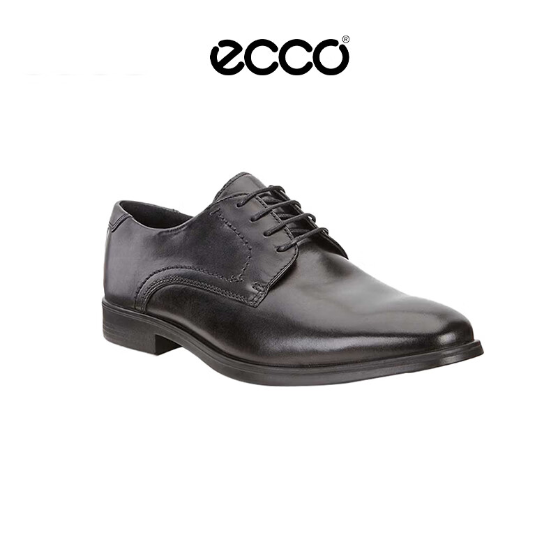 爱步（ECCO）男士商务皮鞋 正装鞋德比鞋 621634 黑色41 (建议正码正拍)