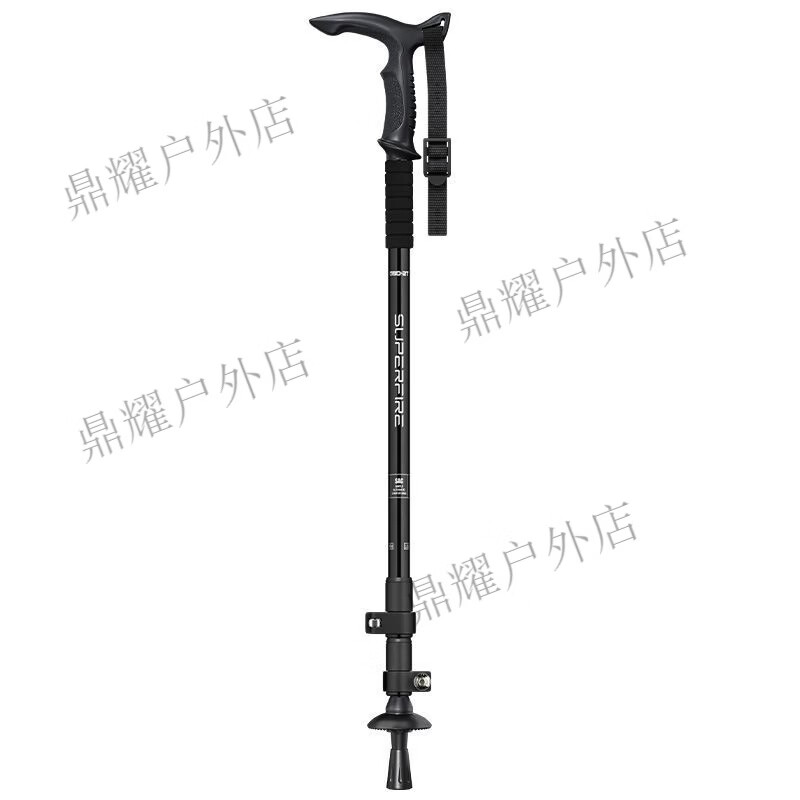 神火（SupFire）登山杖戶外拐杖爬山拐杖可伸縮鋁合金男女登山裝備徒步登山棍 【旗艦升級】神火GBD-2T 外鎖 黑色